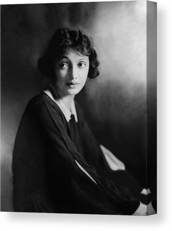 Actress Canvas Print featuring the photograph Portrait Of Katharine Cornell by James Abbe