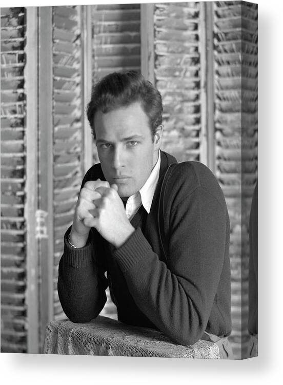 Actor Canvas Print featuring the photograph Portrait Of Marlon Brando by Serge Balkin