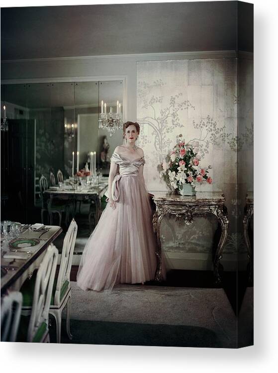 Home Canvas Print featuring the photograph Portrait Of Mrs. Adam Gimbel by John Rawlings