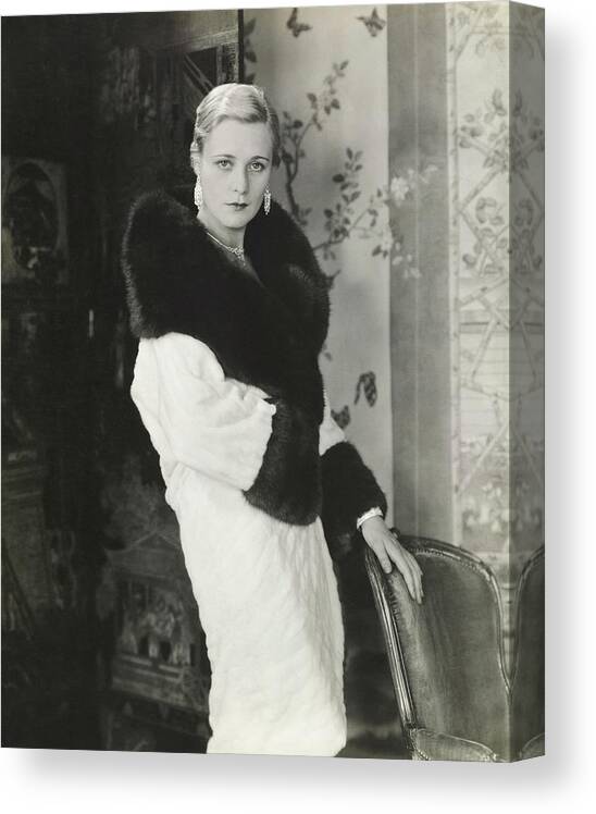 Fashion Canvas Print featuring the photograph Portrait Of Muriel Finley Wearing Jewelry by Charles Sheeler