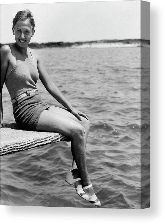 Sport Canvas Print featuring the photograph Portrait Of Olympic Swimmer Lenore Kight by Acme