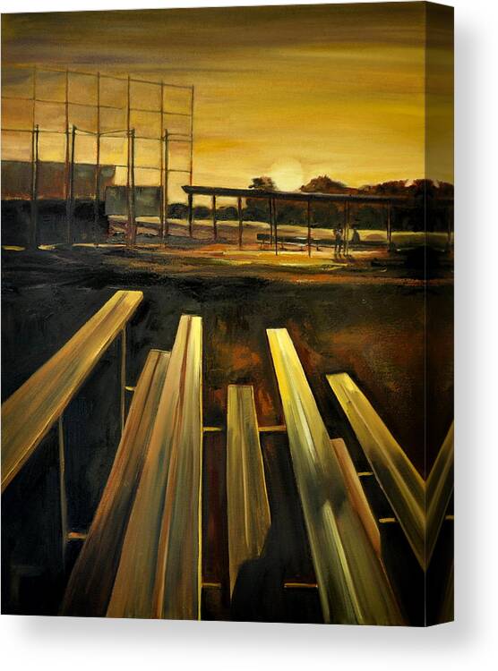 Baseball Canvas Print featuring the painting Practice Fields by Lindsay Frost