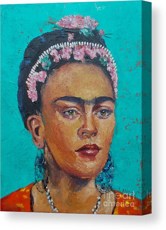 Woman Canvas Print featuring the painting Princess Frida by Lilibeth Andre
