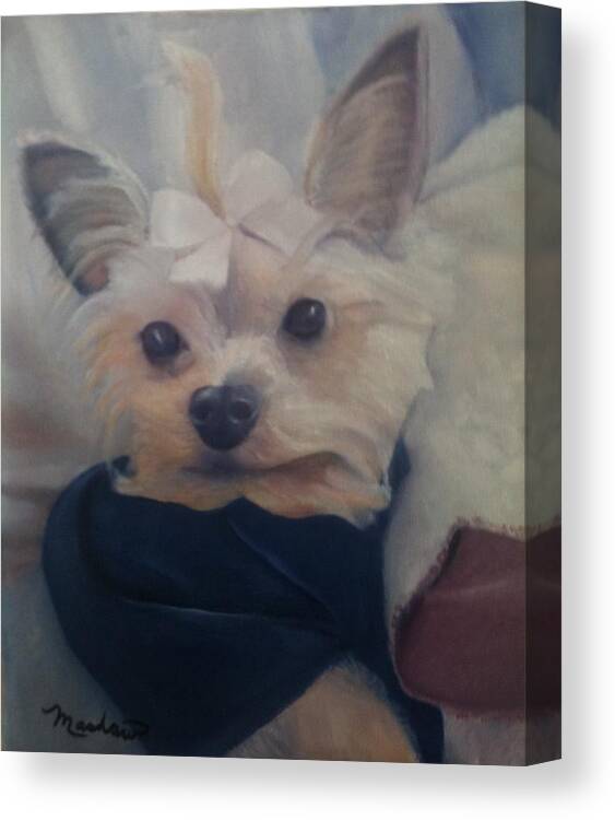 Dog Canvas Print featuring the painting Princess Pricilla by Sheila Mashaw