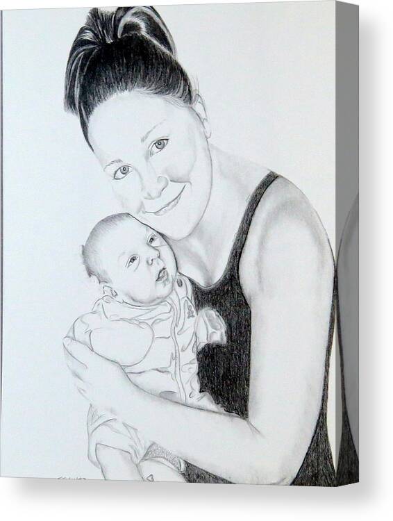 Mother Canvas Print featuring the drawing Proud Parent by Sharon Schultz
