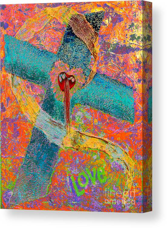 Cross Canvas Print featuring the photograph Psychedelic Cross of Love by Pattie Calfy