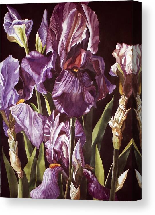 Iris Canvas Print featuring the painting Purple Fantasy by Alfred Ng