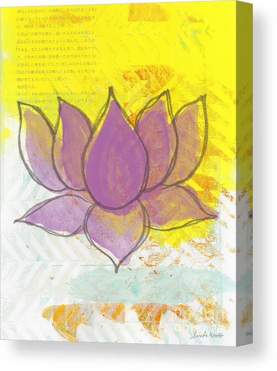 Lotus Canvas Print featuring the painting Purple Lotus by Linda Woods