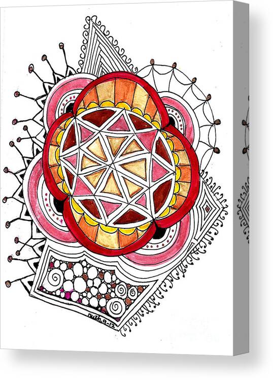 Zentangles Canvas Print featuring the mixed media Queen for a Day by Ruth Dailey