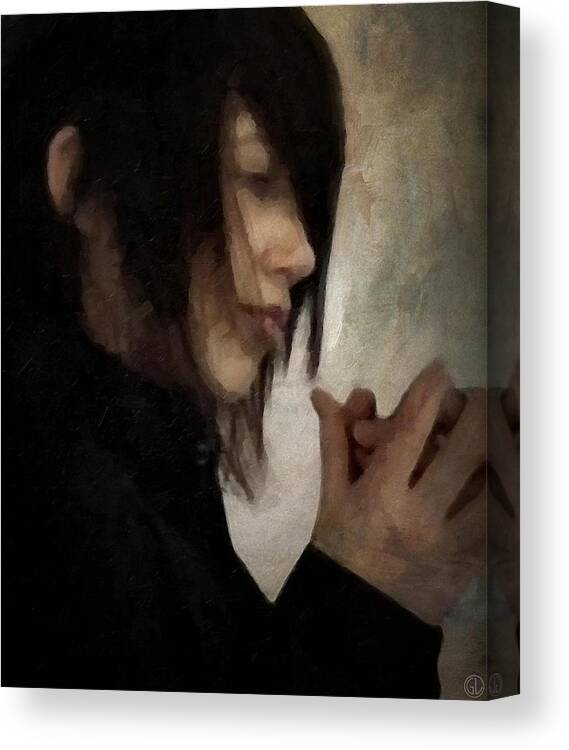 Girl Canvas Print featuring the digital art Rebecca my granddaughter by Gun Legler