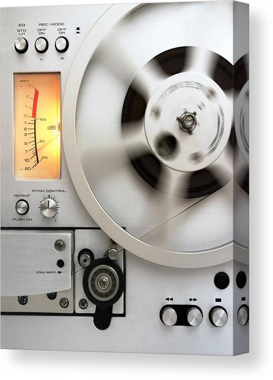 Mid Century Canvas Print featuring the photograph Reel to Reel by Jim Hughes