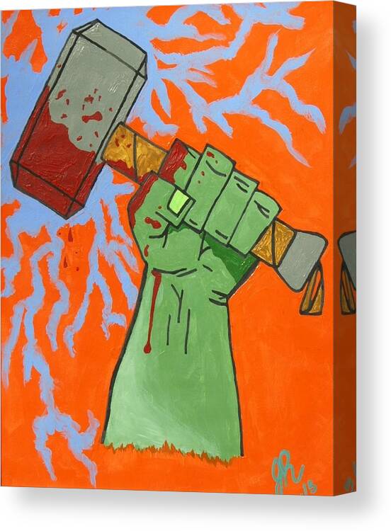 Hulk Canvas Print featuring the painting Retribution by Jeremy Roark