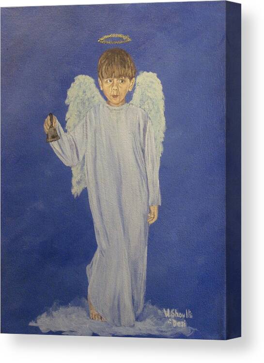 Angel Canvas Print featuring the painting Ring-A-Ding by Wendy Shoults