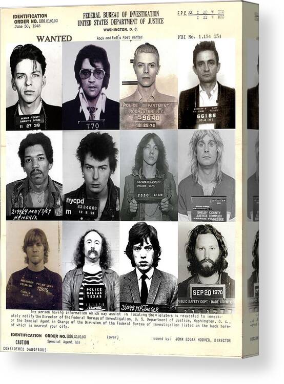 #faatoppicks Canvas Print featuring the photograph Rock and Roll's Most Wanted - Part II by Lee Dos Santos