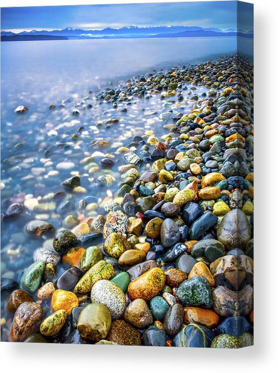 Colorful Canvas Print featuring the photograph Rocky Shoreline by Kyle Wasielewski
