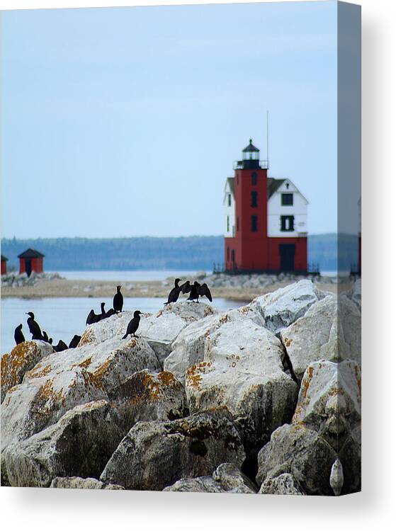 Hovind Canvas Print featuring the photograph Round Island Passage Lighthouse by Scott Hovind