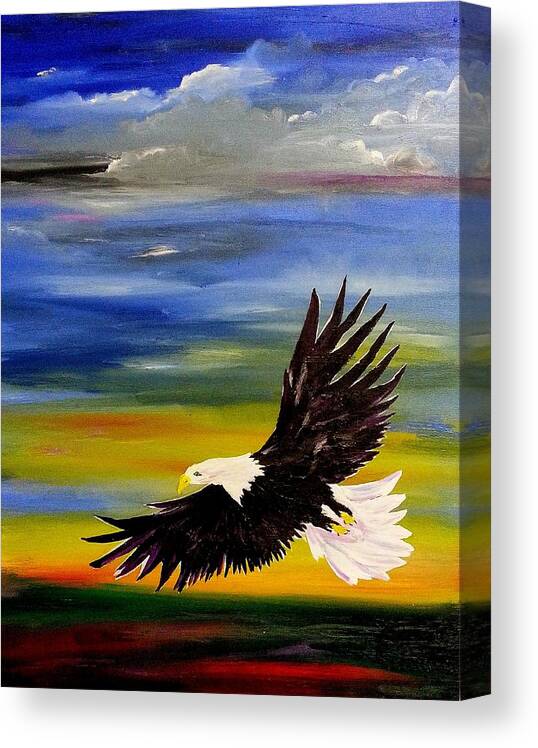 Eagle Paintings Canvas Print featuring the painting Sadie by Cheryl Nancy Ann Gordon