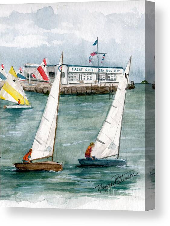 Sailing Canvas Print featuring the painting Sailing Class by Nancy Patterson