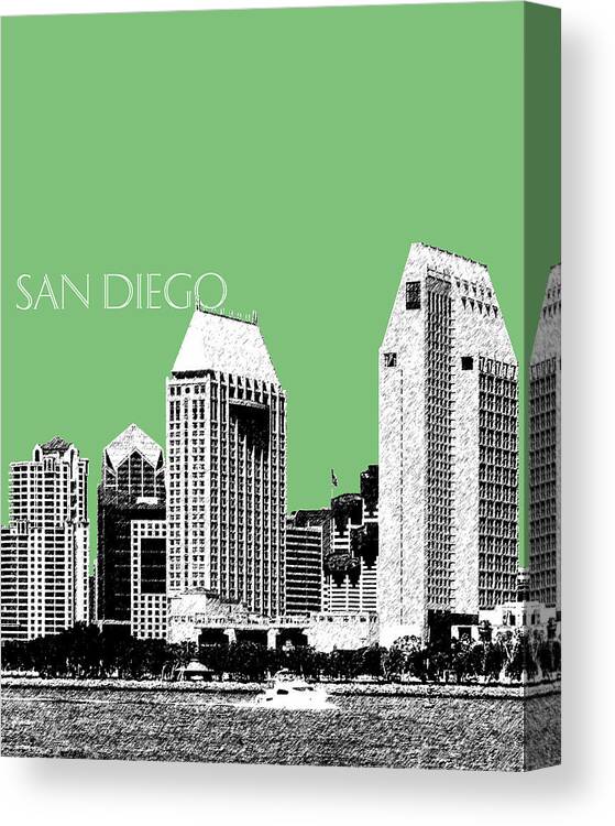 Architecture Canvas Print featuring the digital art San Diego Skyline 2 - Apple by DB Artist
