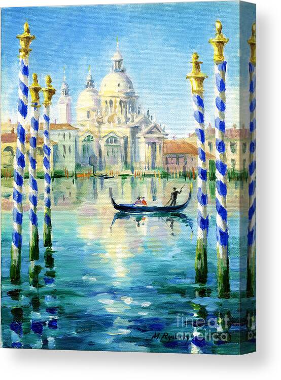 Oil Painting Canvas Print featuring the painting Santa Maria Della Salute by Maria Rabinky