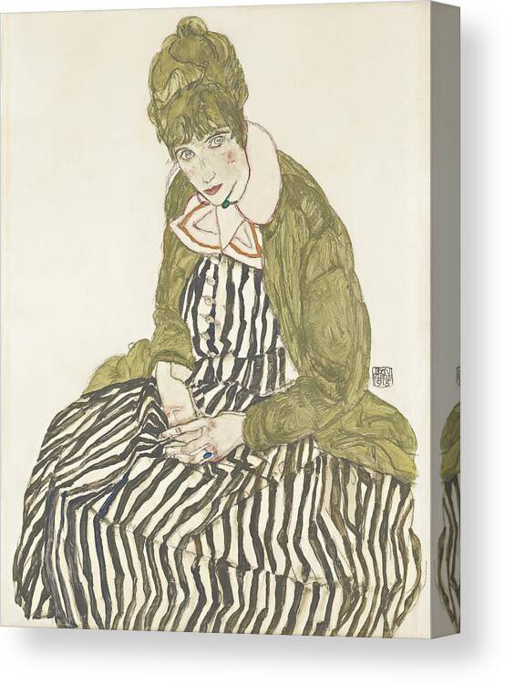 Egon Schiele Canvas Print featuring the painting Schiele Edith by Celestial Images