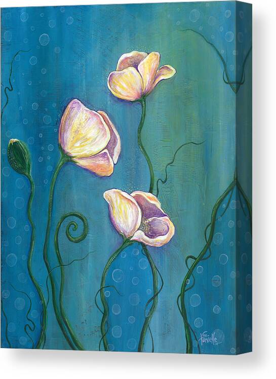 Floral Canvas Print featuring the painting Sea Blossoms by Tanielle Childers