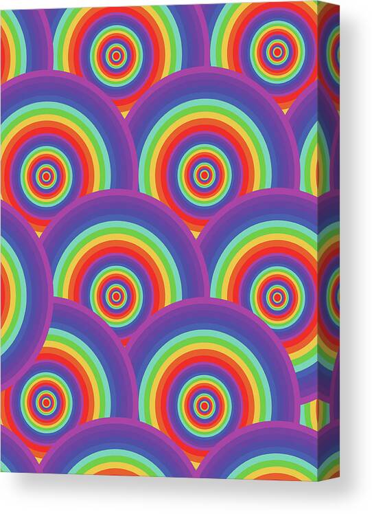 Curve Canvas Print featuring the digital art Seamless Psychedelic Rainbow Texture by Veleri