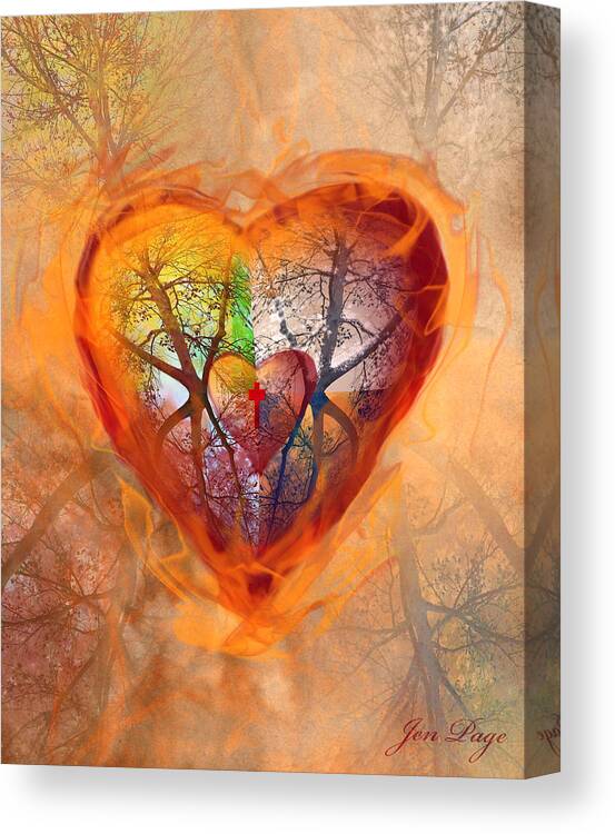 Season Of The Heart Canvas Print featuring the digital art Season of the Heart by Jennifer Page