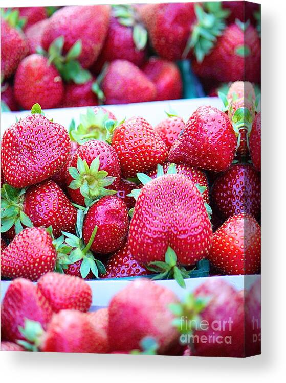 Strawberries Canvas Print featuring the photograph Sweet Strawberries by Lisa Billingsley