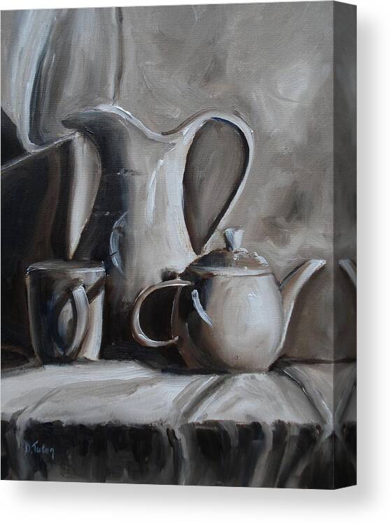 Sepia Still Life Canvas Print featuring the painting Sepia Still Life by Donna Tuten