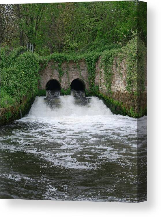 Minworth Canvas Print featuring the photograph Sewage Effluent by Robert Brook