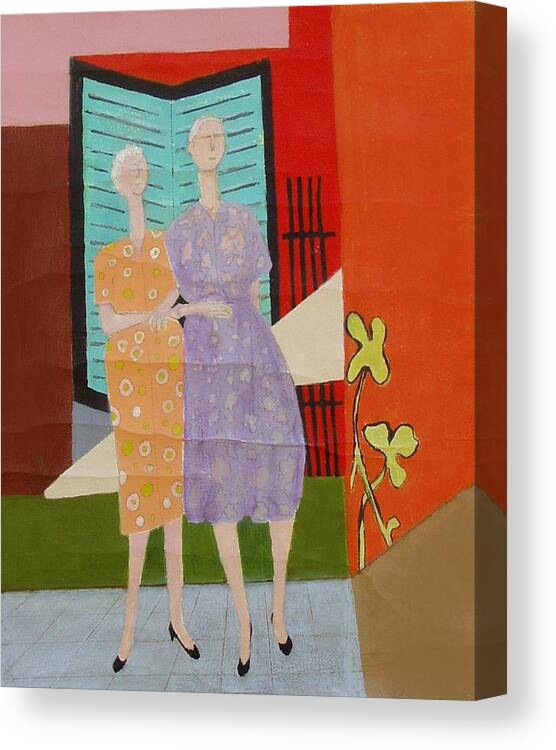 Women Paintings Canvas Print featuring the painting Sisters by Elizabeth Bogard
