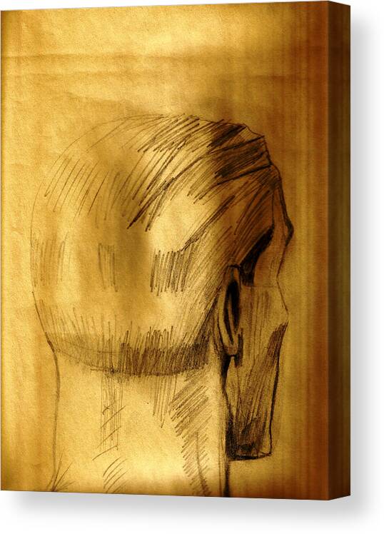  Head Drawings Canvas Print featuring the drawing Sketch 6 by Mayhem Mediums
