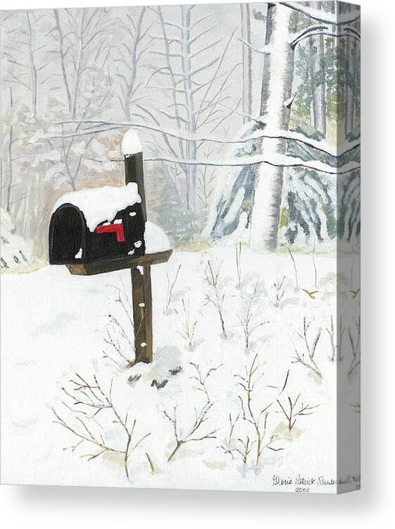 Snow Canvas Print featuring the painting Snow Day by Gloria Patrick Sumter