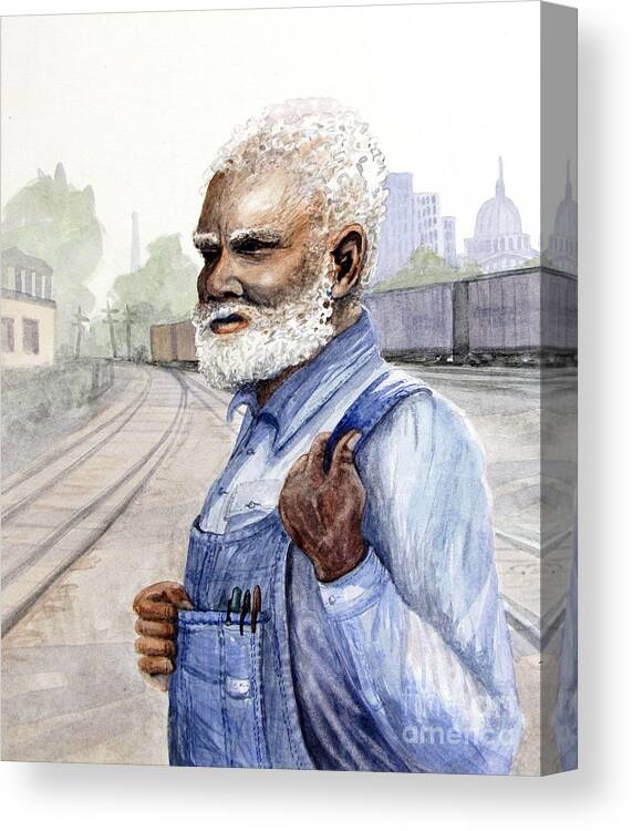 African-american Man Canvas Print featuring the painting Snowball by Marilyn Smith