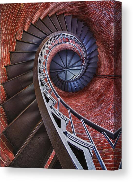 Staircase Canvas Print featuring the photograph Spiraling by Darylann Leonard Photography