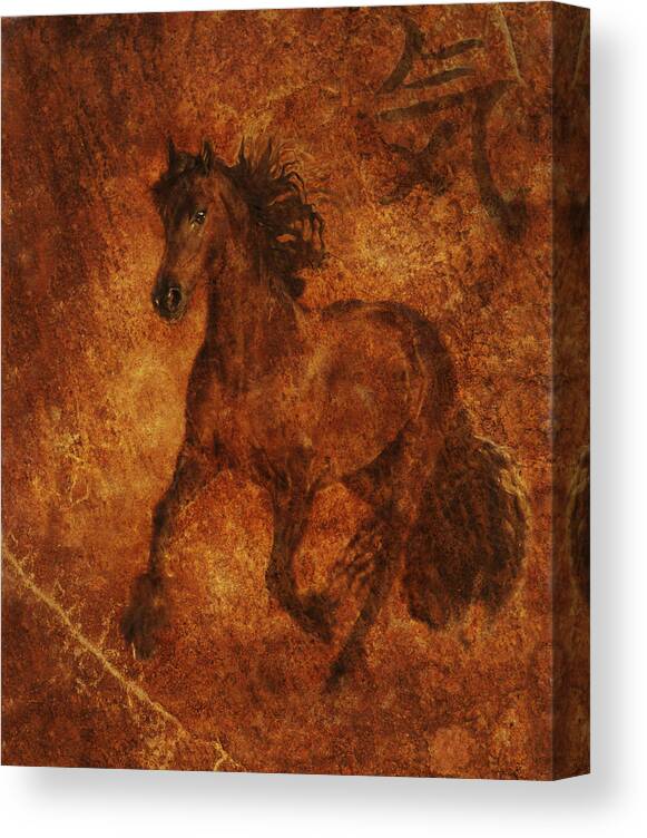Chinese Horse Art Canvas Print featuring the photograph Spirit by Melinda Hughes-Berland
