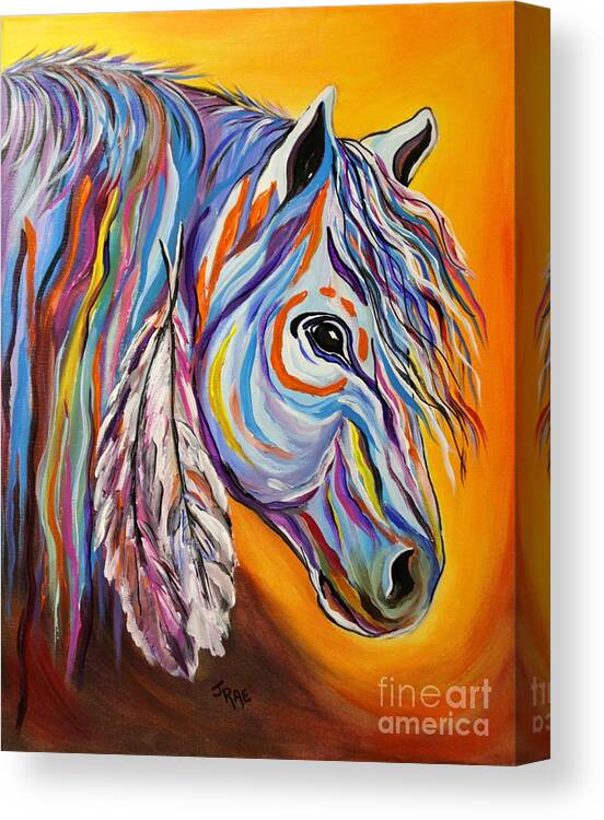 Horse Canvas Print featuring the painting 'SPIRIT' War Horse by Janice Pariza