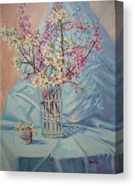 Apple Blossoms Canvas Print featuring the painting Spring Blossoms by Bonita Waitl