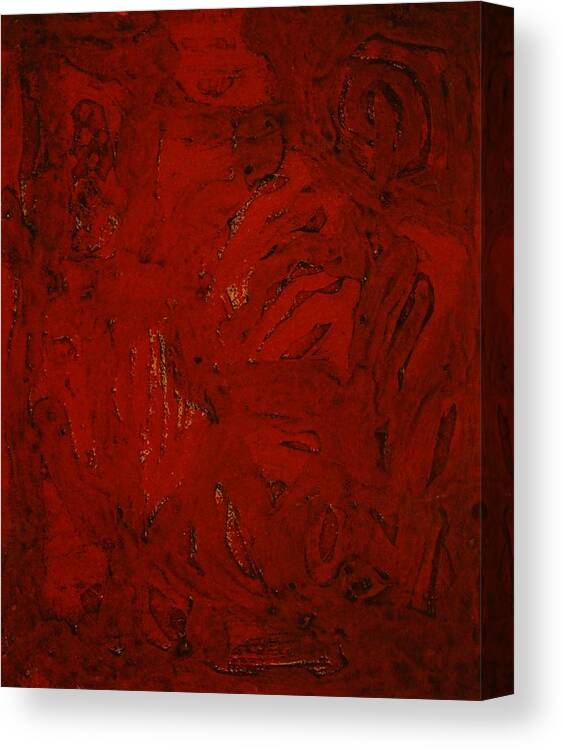 Abstract Canvas Print featuring the painting Squirm by Erika Jean Chamberlin