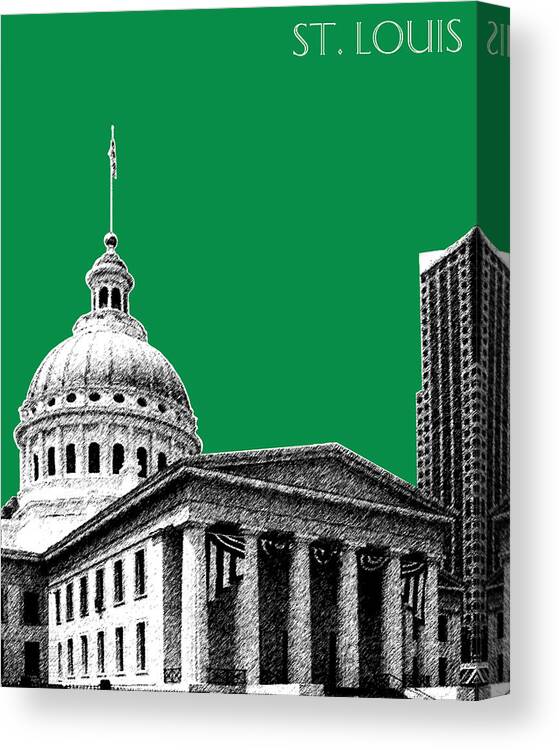 Architecture Canvas Print featuring the digital art St Louis Skyline Old Courthouse - Forest by DB Artist