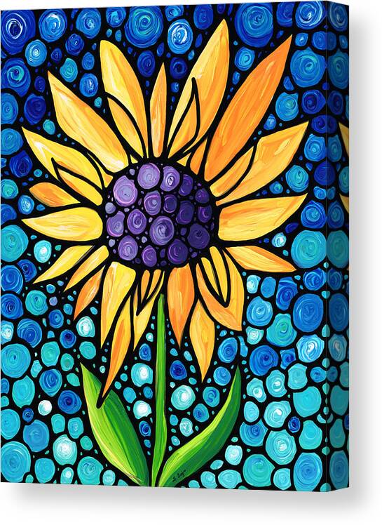 Sunflower Canvas Print featuring the painting Standing Tall - Sunflower Art By Sharon Cummings by Sharon Cummings
