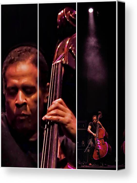 Stanley Clarke Canvas Print featuring the photograph Stanley Clarke by Andrei SKY
