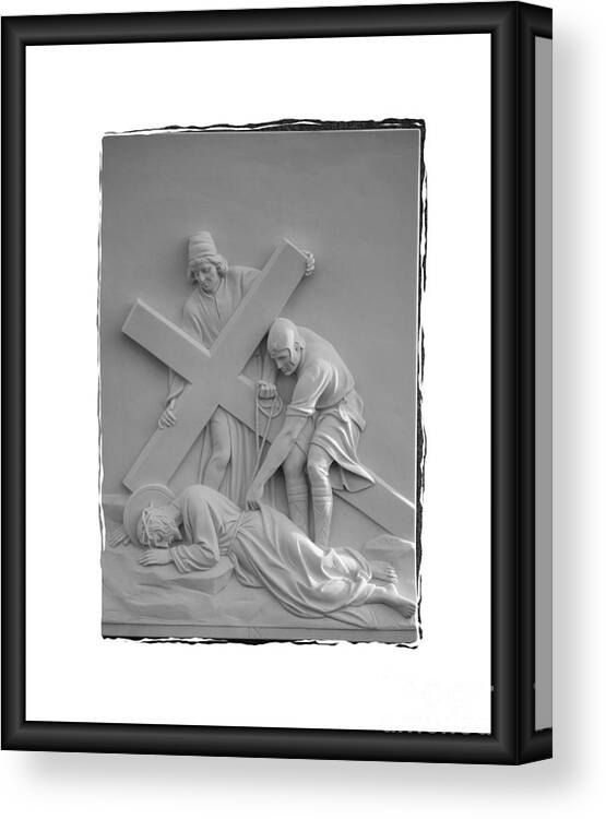 Stations Of The Cross Canvas Print featuring the photograph Station I X by Sharon Elliott