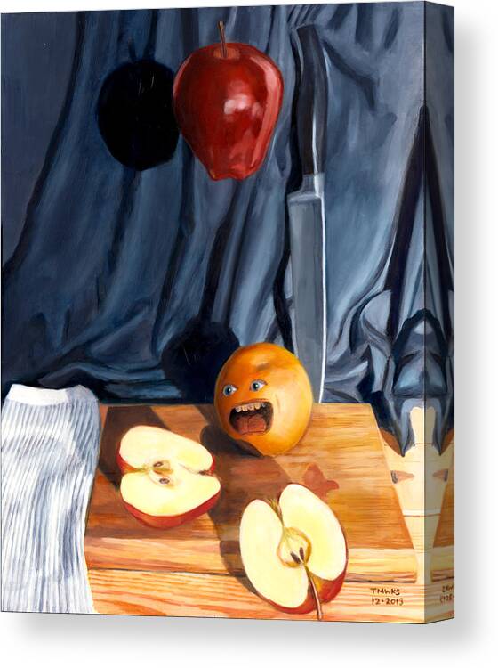 Annoying Orange Canvas Print featuring the painting Still Life with Orange No. 4 by Thomas Weeks