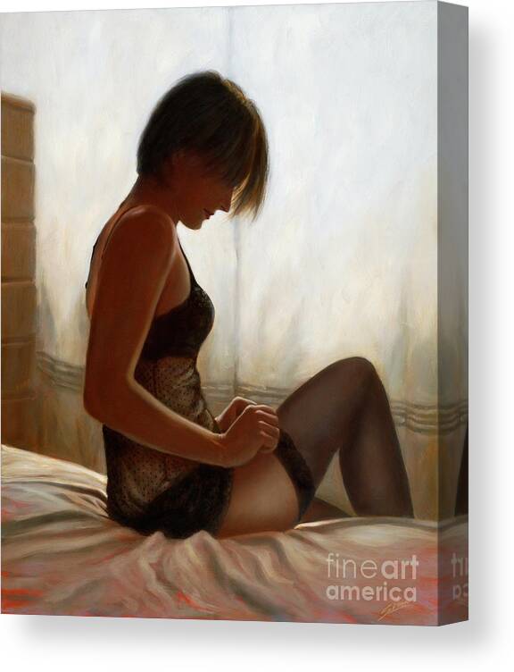 Paintings Canvas Print featuring the painting Stockings by John Silver
