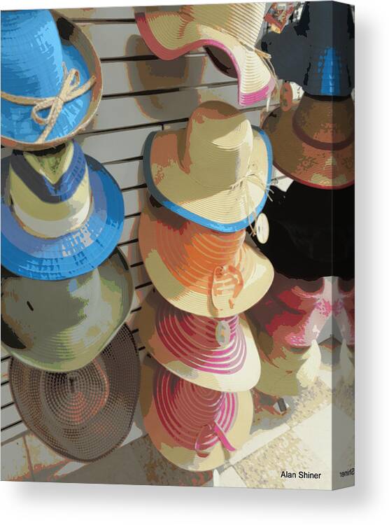 Summer Canvas Print featuring the photograph Summer Hats Girl's by Alan Shiner
