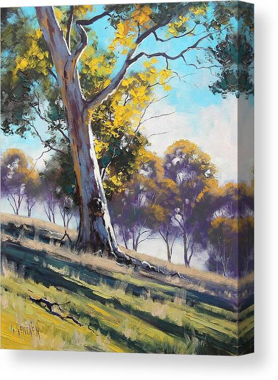 Atmospheric Original Landscape Oil Paintings Canvas Print featuring the painting Summer Light by Graham Gercken
