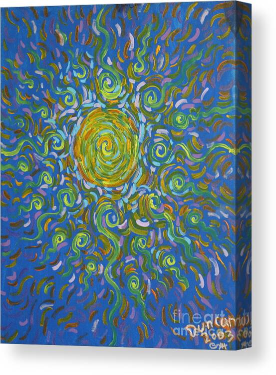 Abstract Canvas Print featuring the painting Sun Burst Of Squiggles by Stefan Duncan