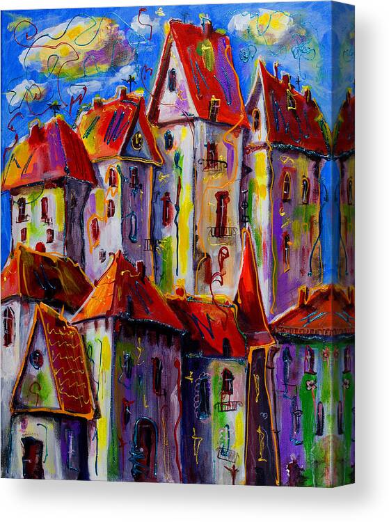 Sunny City Canvas Print featuring the painting Sunny City by Maxim Komissarchik